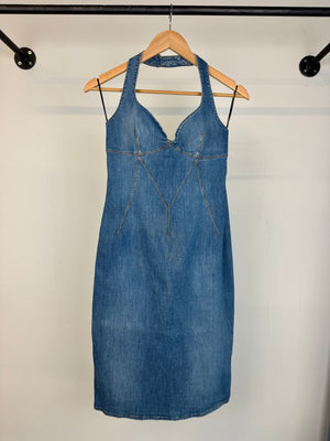 2000s Dolce & Gabbana denim midi dress