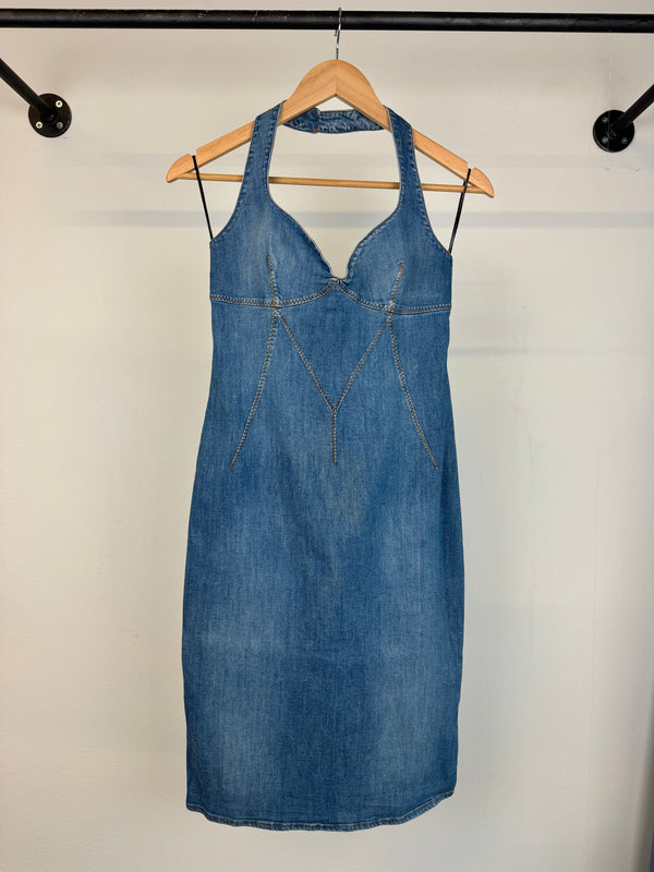 2000s Dolce & Gabbana denim midi dress