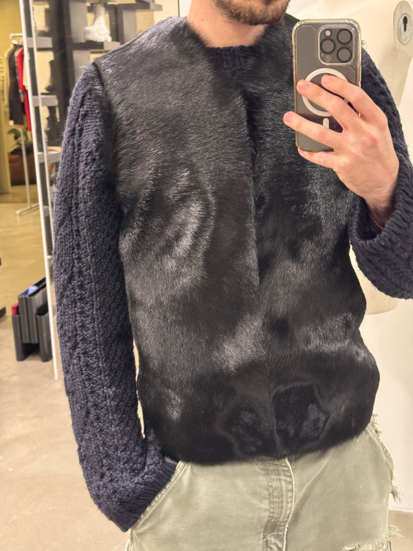 A/W2014 Emporio Armani real calf fur runway vest