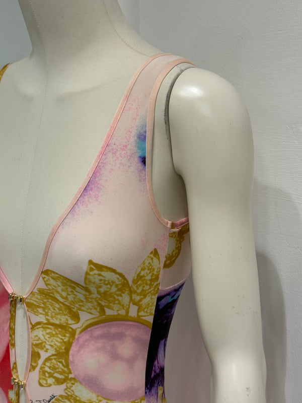 S/S 2001 Roberto Cavalli Elizabeth Taylor eye silk mini dress