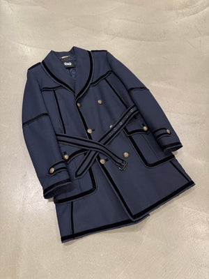 A/W2009 Dolce & Gabbana napoleon military coat with velvet insert