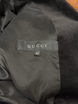 F/W2004 Gucci by Tom Ford velvet blazer with belt
