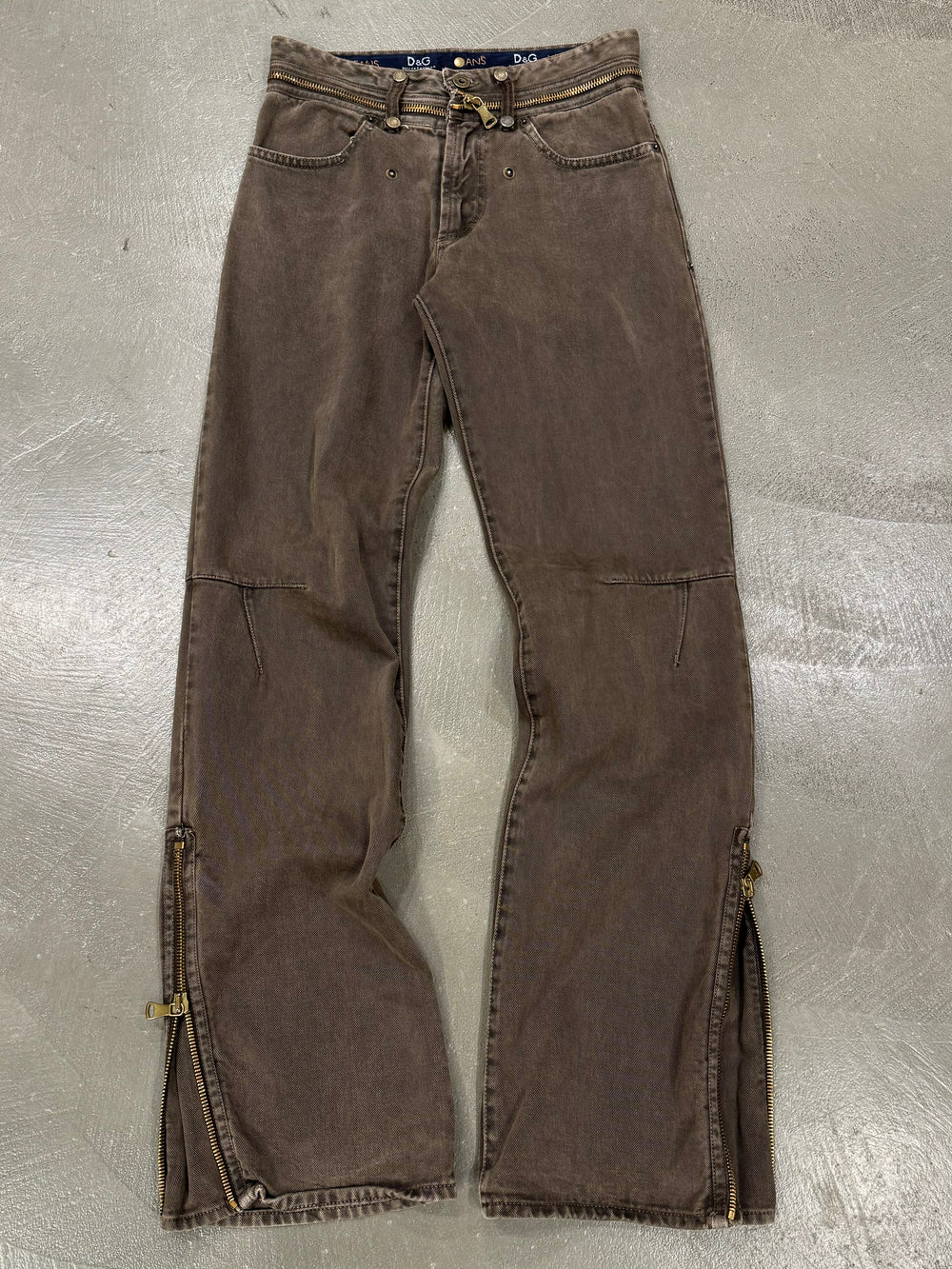F/W 2003 Dolce & Gabbana All Around Waist Zip Pants