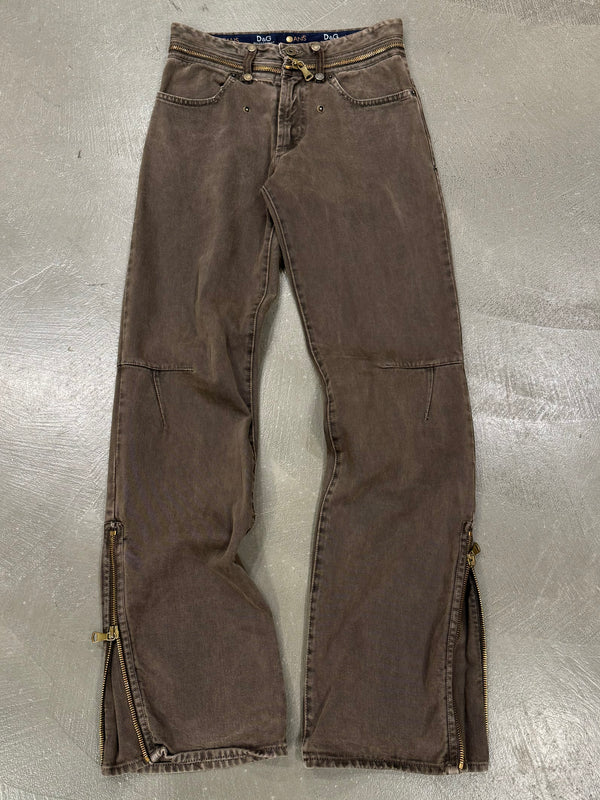 F/W 2003 Dolce & Gabbana All Around Waist Zip Pants