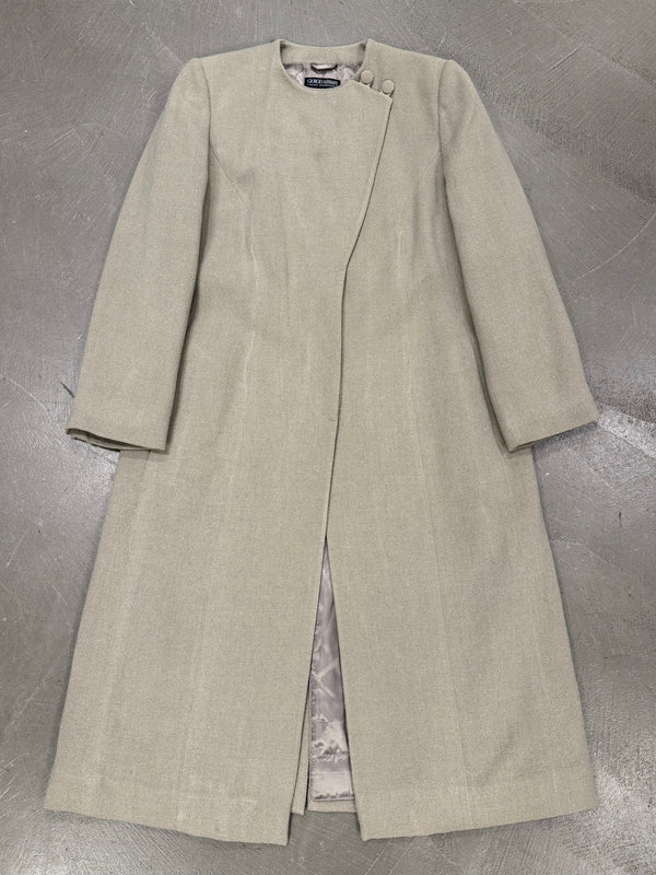 2000s Giorgio Armani greige minimalist coat