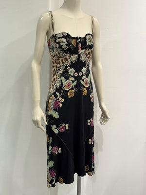 S/S2003 Roberto Cavalli Chinoiserie print corseted dress