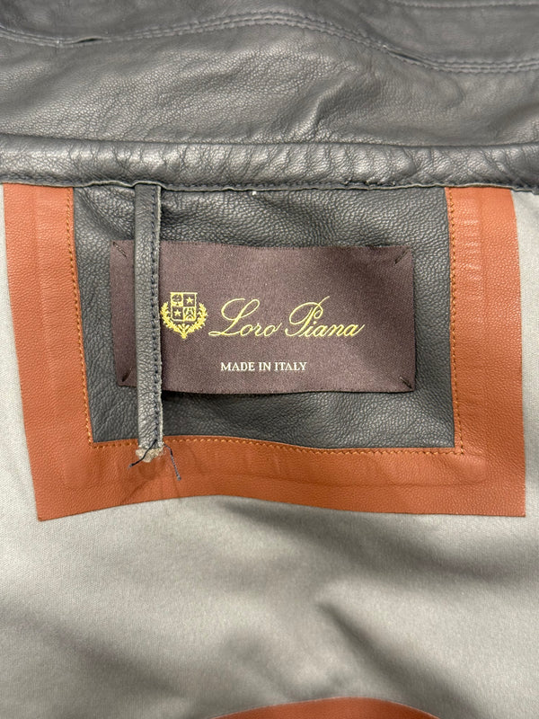 Loro Piana leather coat with removable hood