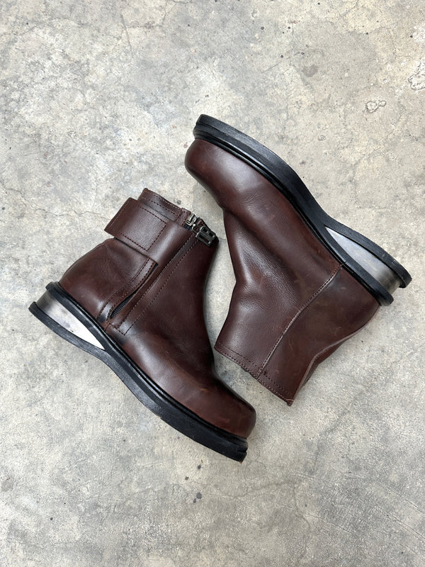 1990s Dirk Bikkembergs metal heel square toe boots
