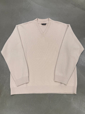 2021 Balenciaga oversize double V-neck knit sweater