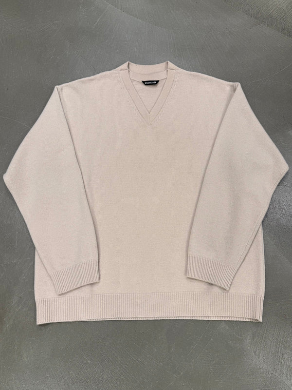 2021 Balenciaga oversize double V-neck knit sweater