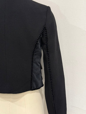 2000s Roberto Cavalli velvet trim cropped military jacket