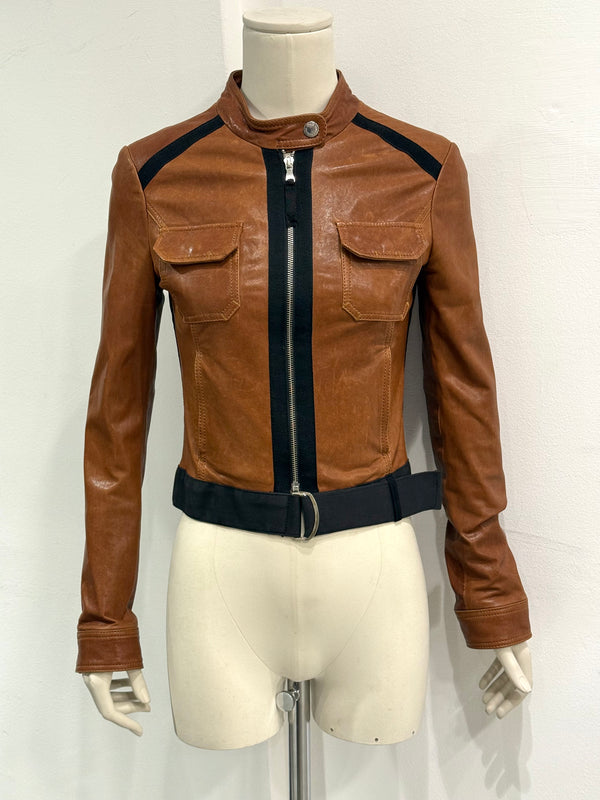 2000s Dolce & Gabbana paneled moto jacket