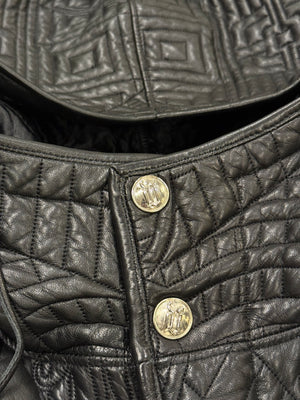 A/W1990 Gianni Versace embossed leather runway coat