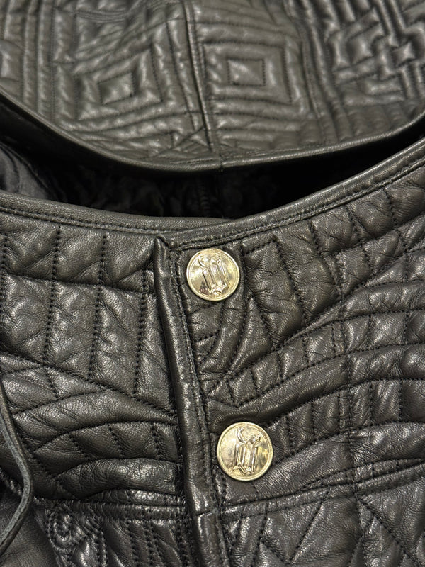 A/W1990 Gianni Versace embossed leather runway coat