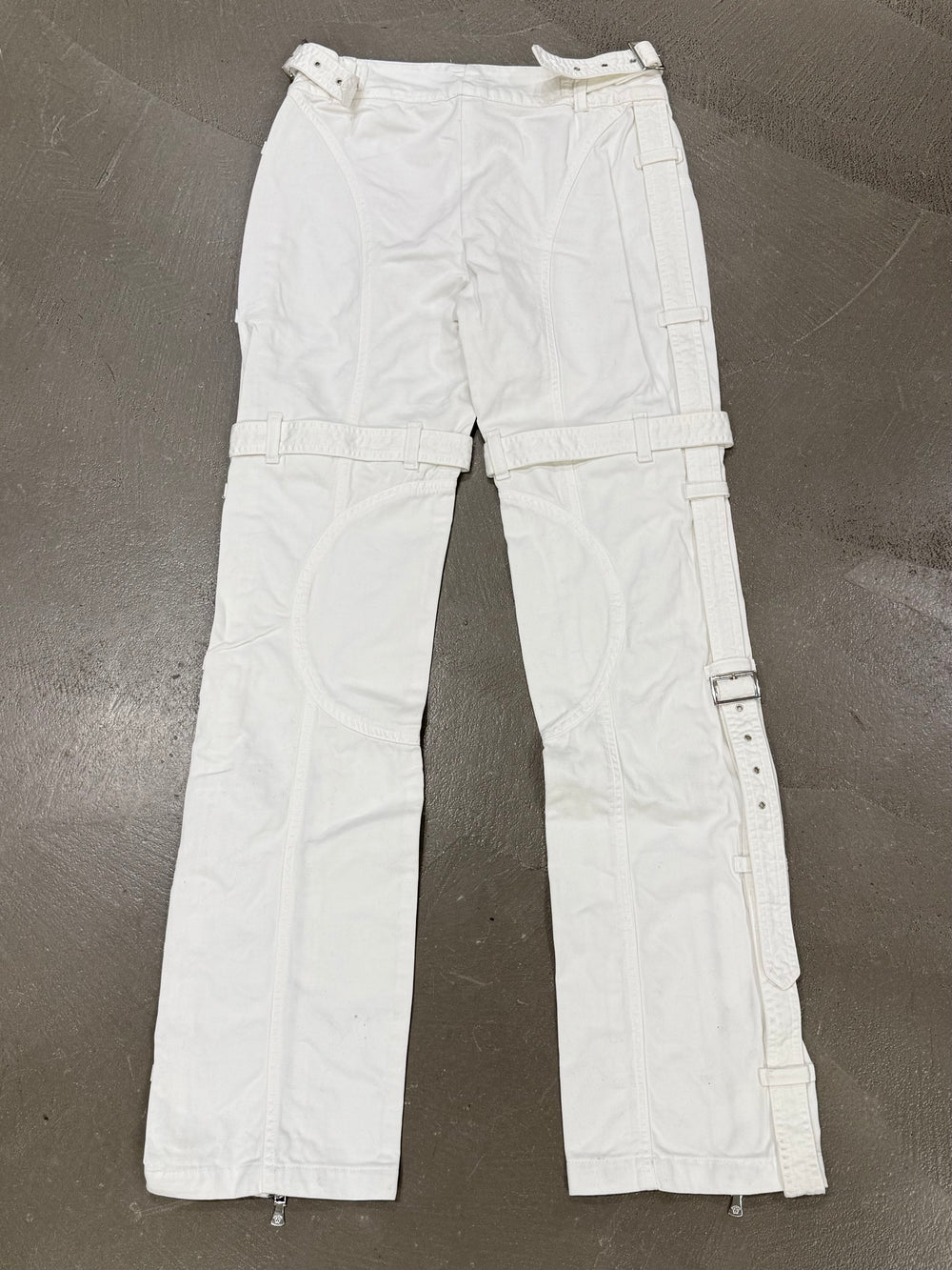2000s Versace bondage white pants