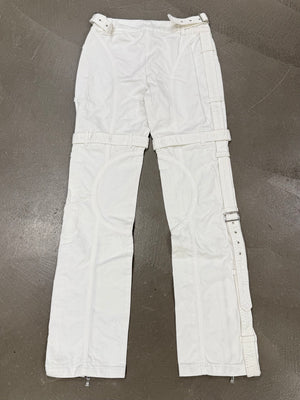2000s Versace bondage white pants