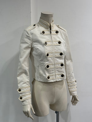 1990s Jean Paul Gaultier white military napoleon jacket