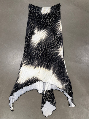 2000s Roberto Cavalli animal print draped skirt