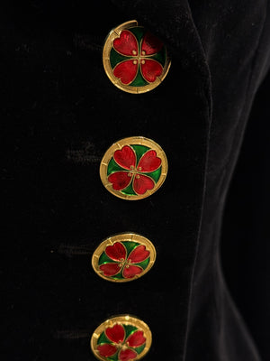 A/W1992 Yves Saint Laurent runway jewel button velvet blazer