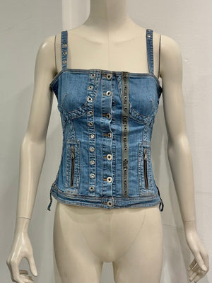 2000s Dolce & Gabbana denim military corset