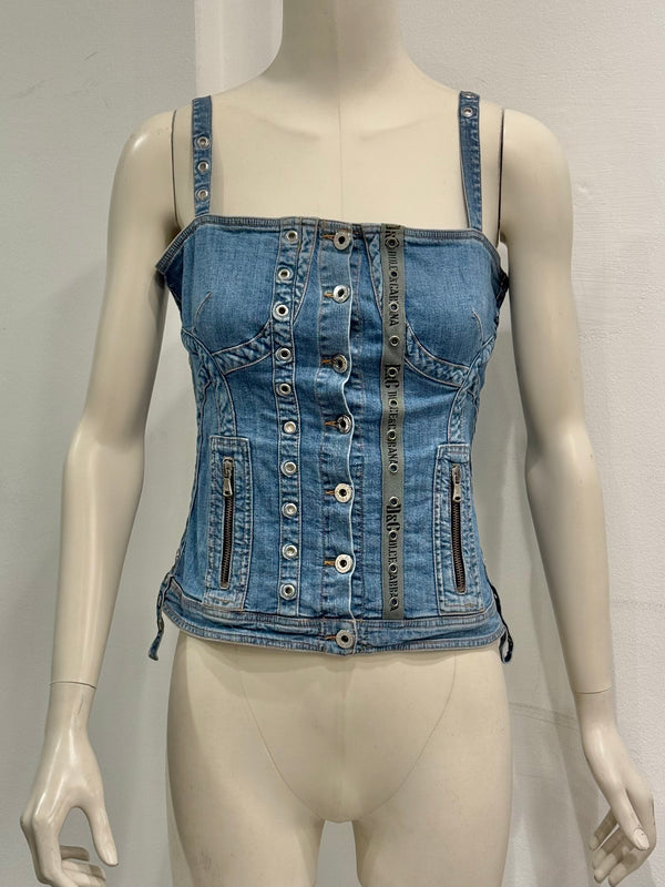 2000s Dolce & Gabbana denim military corset