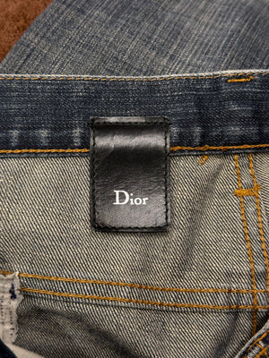 2000s Dior by Hedi Slimane distressed repaired jeans