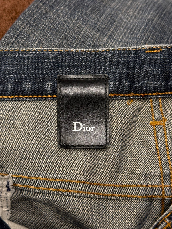 2000s Dior by Hedi Slimane distressed repaired jeans
