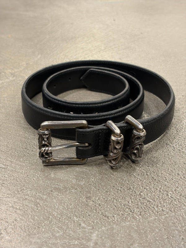 Chrome Hearts 1 inch 3-piece leather roller belt