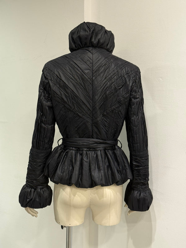 2000s Roberto Cavalli nylon belted puffer jacket