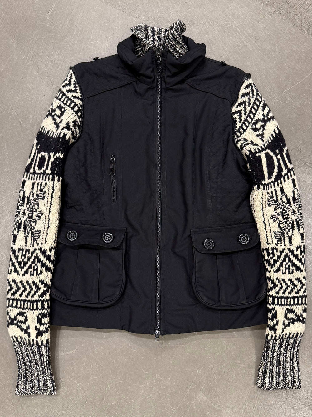 A/W2005 Christian Dior by John Galliano knit sleeves puffer jacket