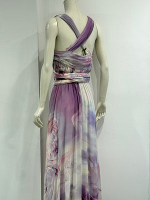 2010s Roberto Cavalli marble print maxi dress