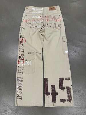 SS2005 Dolce & Gabbana “recycled garment” graffiti cargo pants