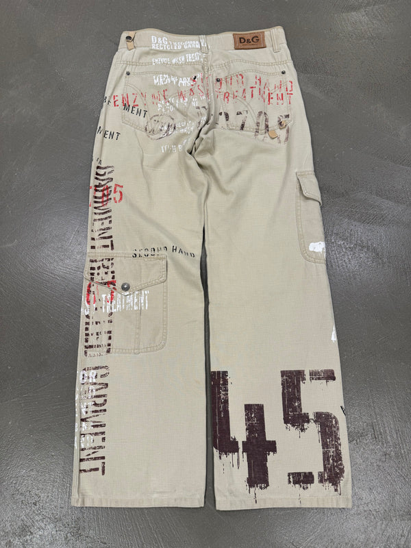 SS2005 Dolce & Gabbana “recycled garment” graffiti cargo pants