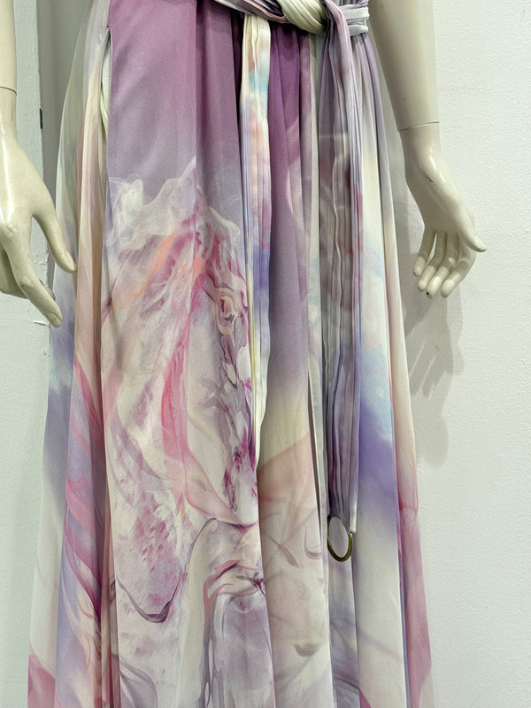2010s Roberto Cavalli marble print maxi dress