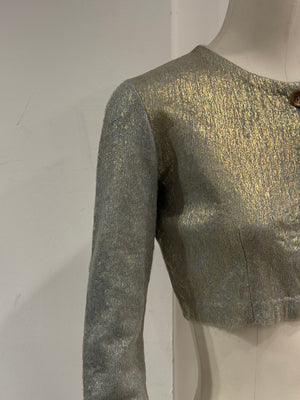 2000s Prada metallic cropped cardigan