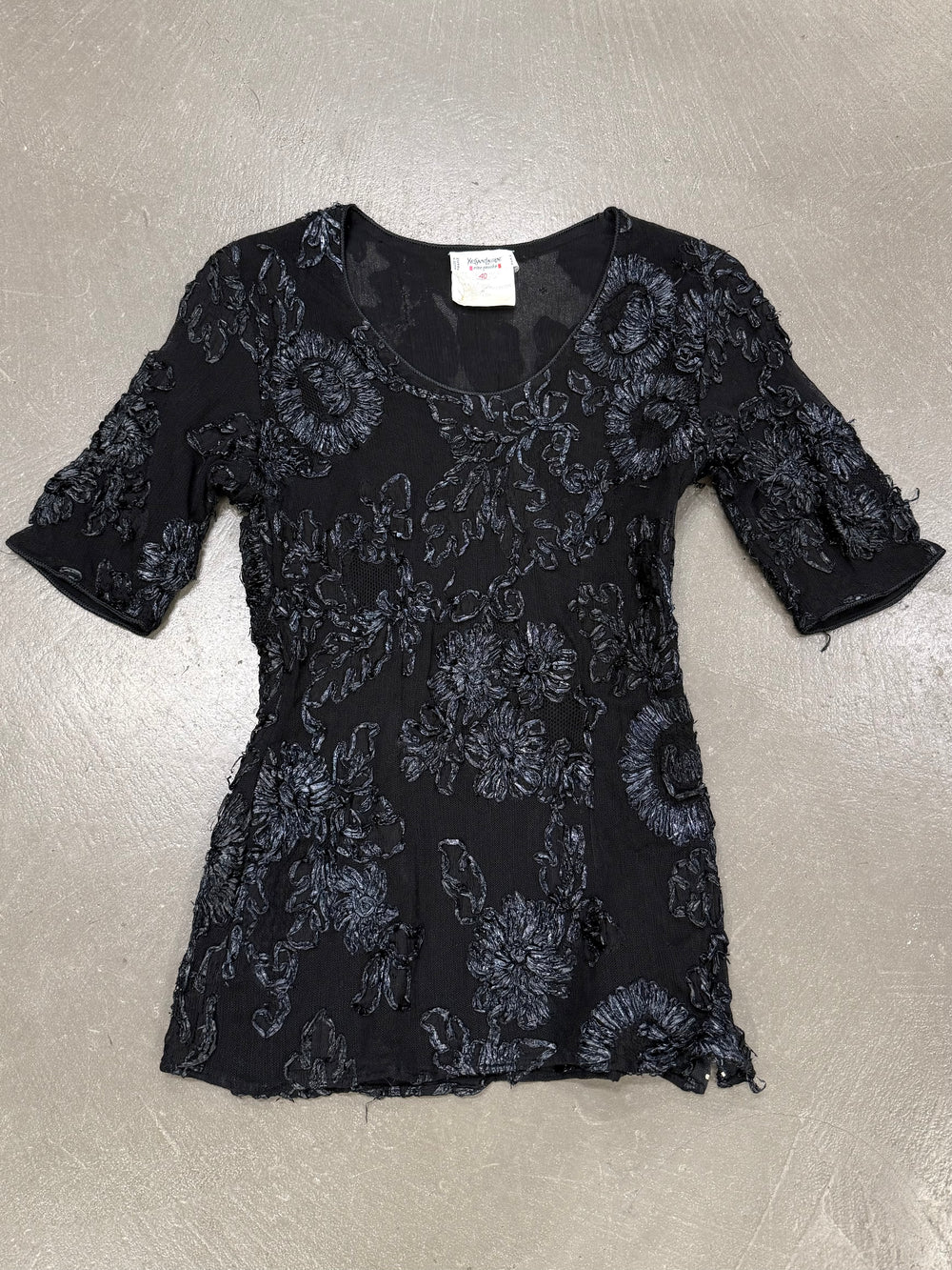 1990s Yves Saint Laurent floral paper top