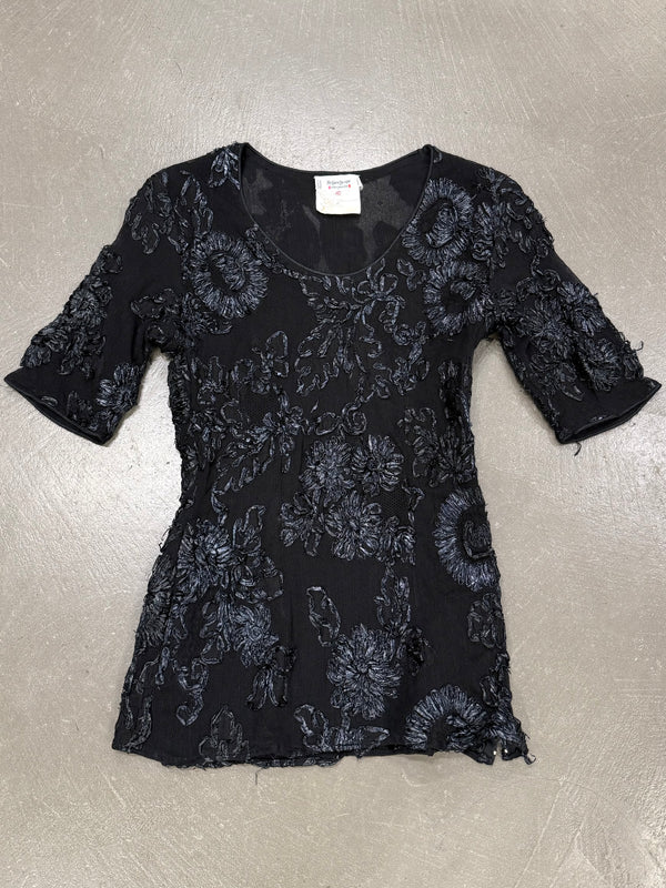 1990s Yves Saint Laurent floral paper top