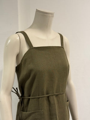 1990s Prada linen wrap dress