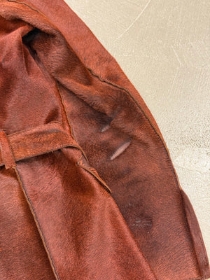A/W2000 Roberto Cavalli pony hair leather belted coat