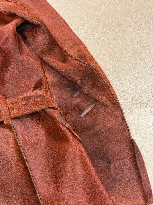 A/W2000 Roberto Cavalli pony hair leather belted coat