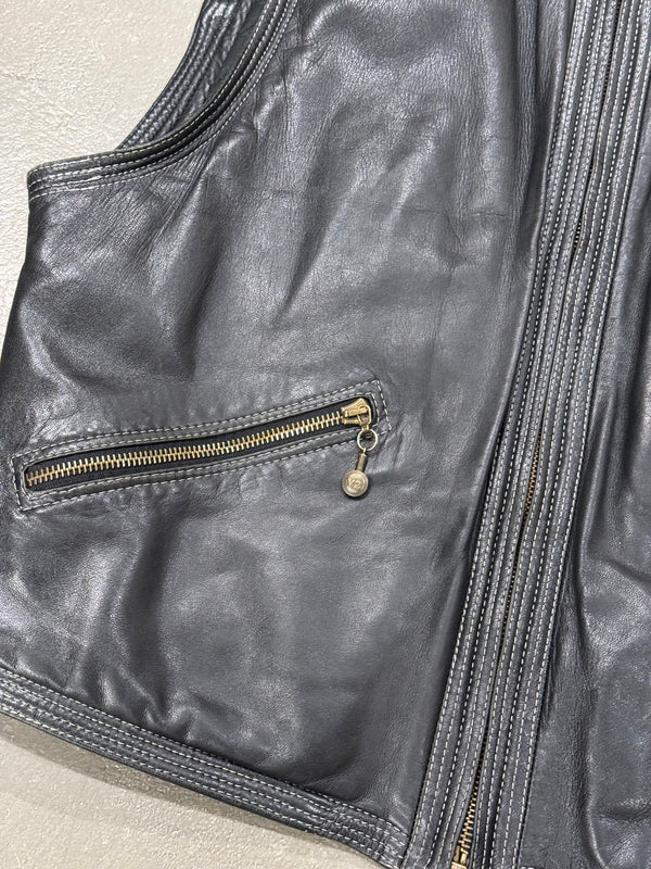 1990s Versace “Adonis Hasselt” leather vest