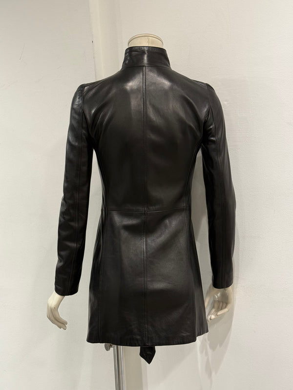 A/W2003 Yves Saint Laurent by Tom Ford ruffled leather coat