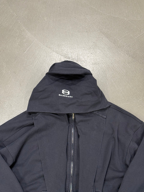 2024 Balenciaga incognito double sleeve oversized zip-up hoodie