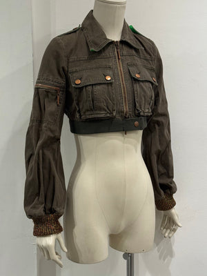 1990s Cavalli cropped military jacket