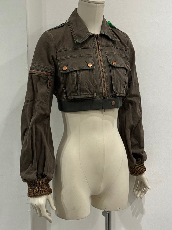 1990s Cavalli cropped military jacket