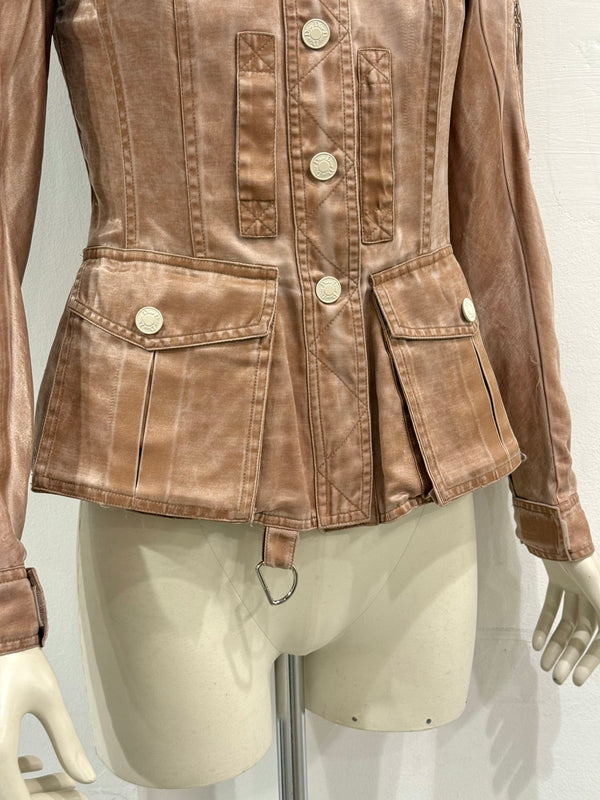 S/S2005 Christian Dior by Galliano runway silk officer jacket