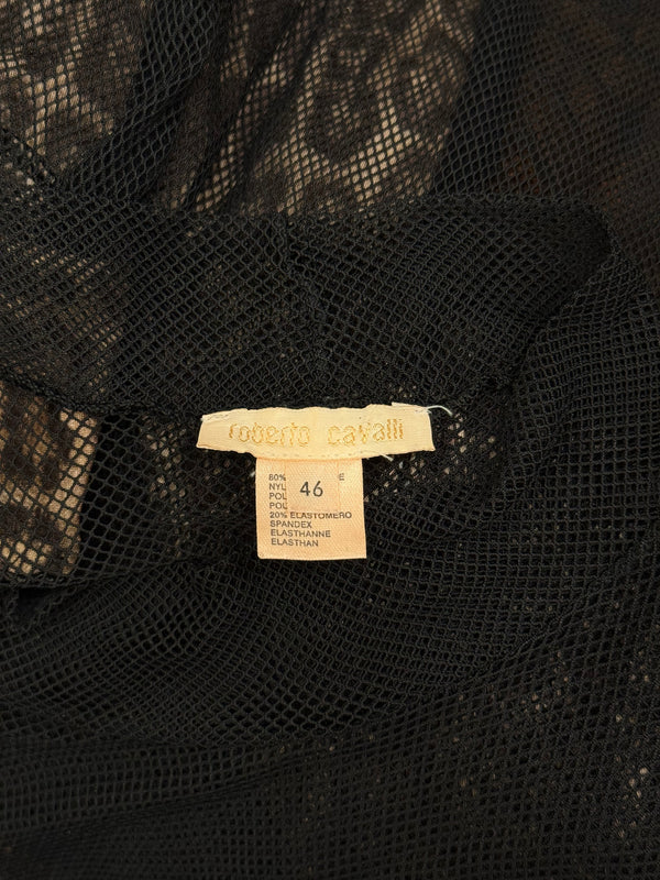 2000s Roberto Cavalli leopard sheer tank top