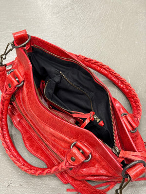 Balenciaga red city bag
