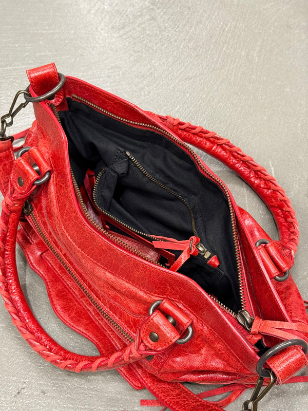 Balenciaga red city bag
