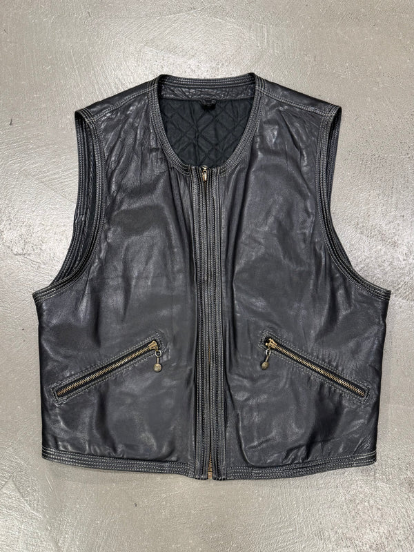 1990s Versace “Adonis Hasselt” leather vest